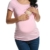 HOTOUCH Damen Schwanger T-Shirt Umstandsmode Stillshirt Umstandsshirt Mutterschaft Umstandstop Mit Rundhalsausschnitt - 1
